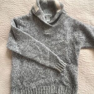 Vintage L.L. Bean Women's Heathered Gray Cowl Neck Sweater